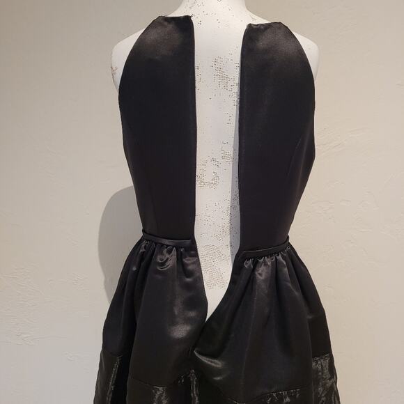 Erin Fetherston Black Fit & Flare Halter Top Tiered Skirt Dress - Size 6 LBD - Picture 4 of 8